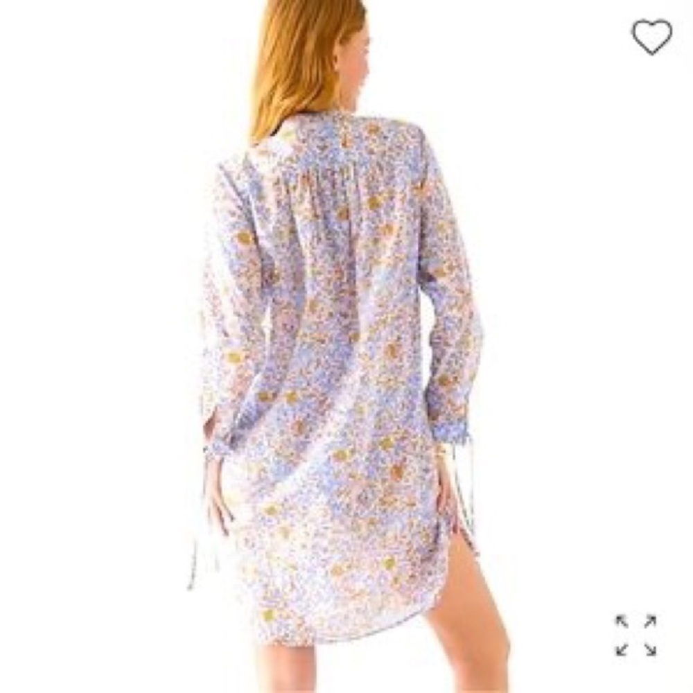 J. Crew Cotton Tie-waist tunic beach dress in afternoon floral XS NWT - Picture 5 of 12